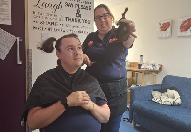 Rob braved the shave for the hospice after losing his mum and friend to cancer